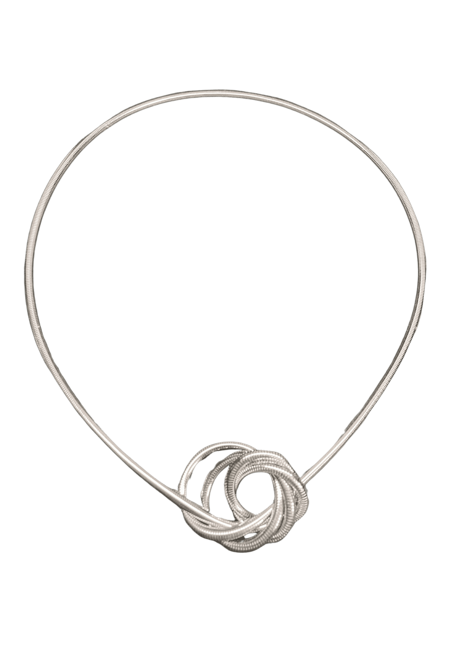 Multi layer Silver toned Snake Chain Necklace